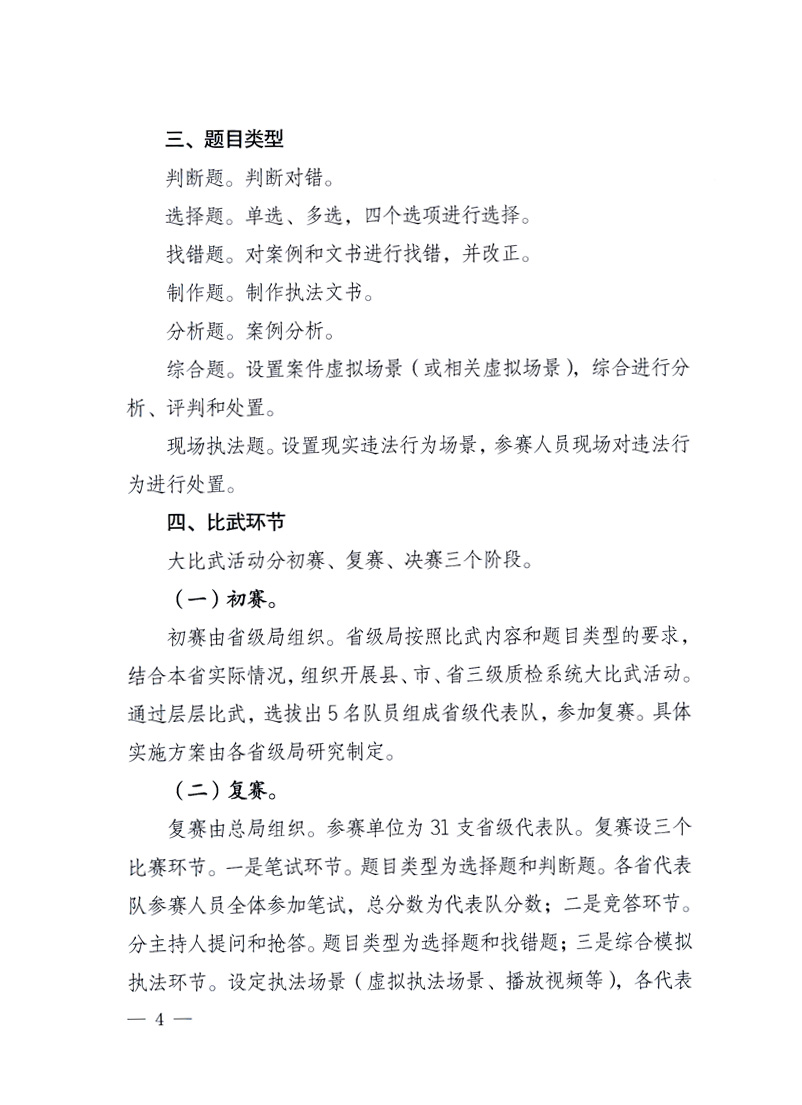 國家質(zhì)量監(jiān)督檢驗(yàn)檢疫總局《關(guān)于印發(fā)<全國質(zhì)檢系統(tǒng)開展執(zhí)法打假大比武活動實(shí)施方案>的通知》